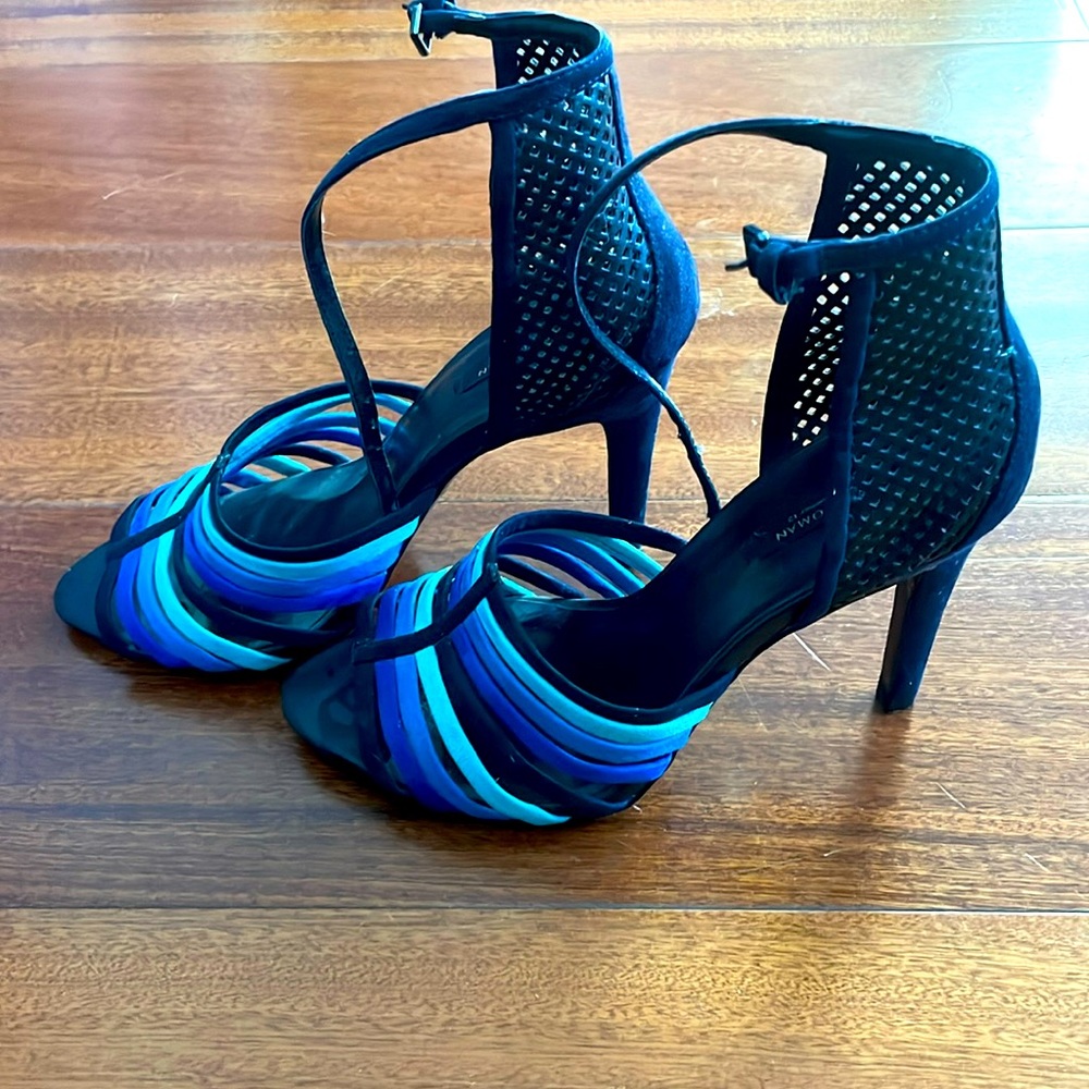 Zara Navy Ankle strap heel size 38